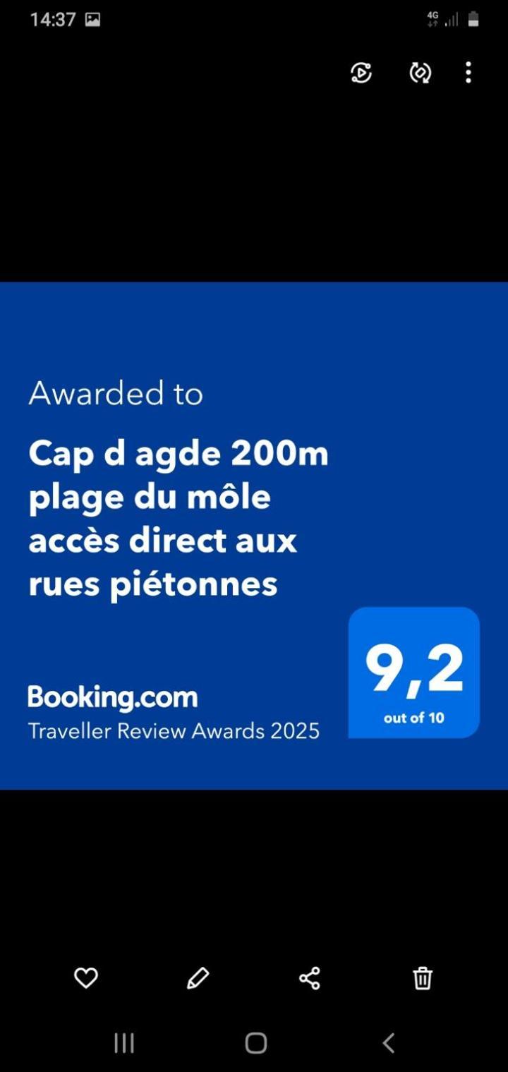 Cap D Agde 200M Plage Du Mole Acces Direct Aux Rues Pietonnes المظهر الخارجي الصورة
